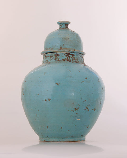 Green ceramic container from North Africa