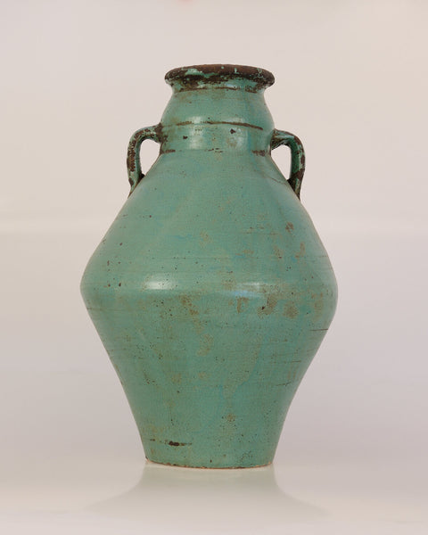 Green ceramic container from North Africa