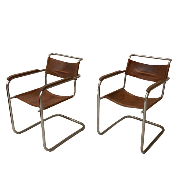 A pair of B34 armchairs by Marcel Breuer